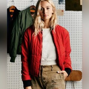 IMOGENE X ALPHA RED BOMBER JACKET